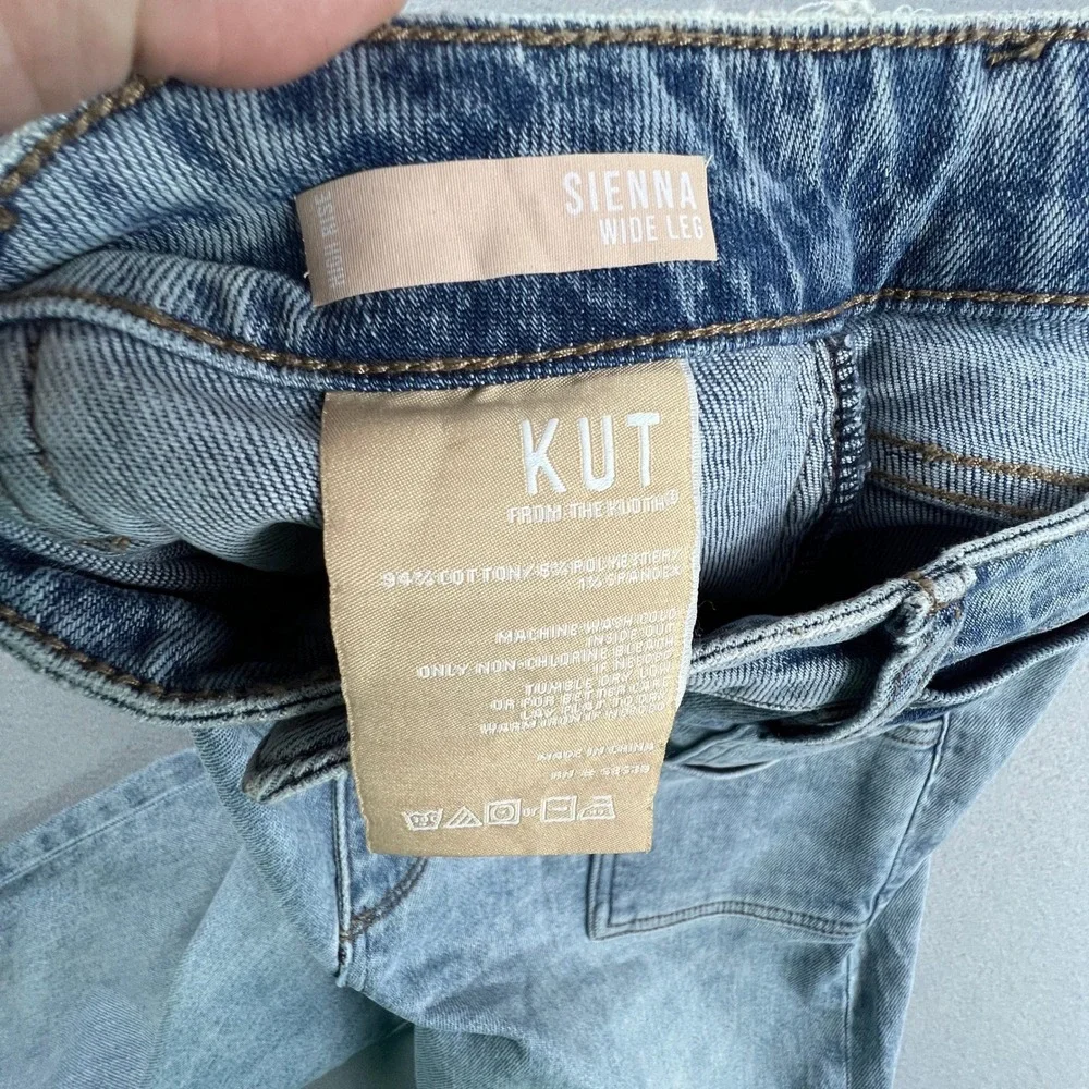 Kut from the Kloth Sienna Wide Leg Jeans Women 10 High Rise Patch Pocket‎ - Picture 6 of 15